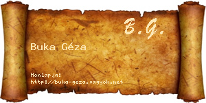 Buka Géza névjegykártya
